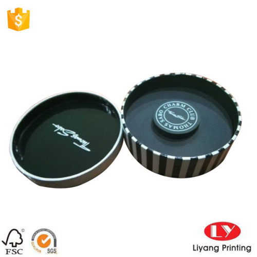 Round Jewelry Packaging Box with Leather Insert