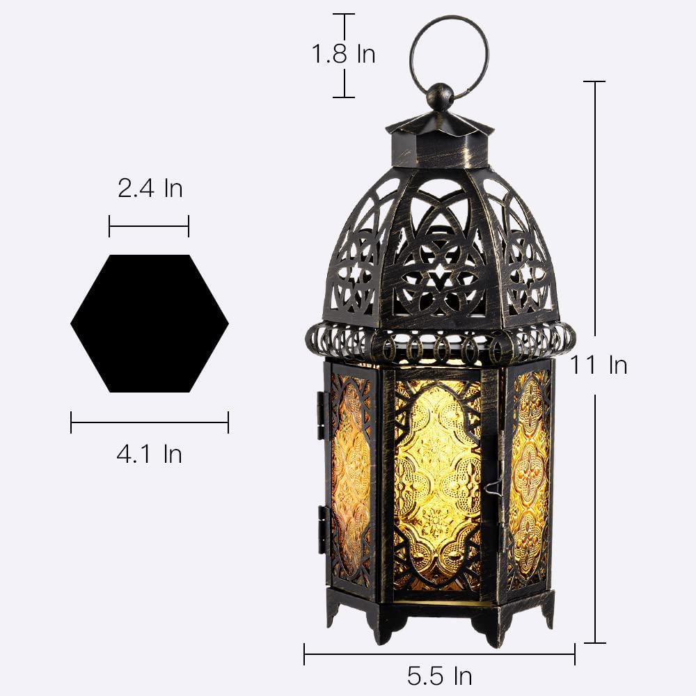 Lantern de bougie décorative de grande taille vintage