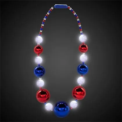 LED Light Jumbo Shine Bright Mardi Gras Beads Necklace