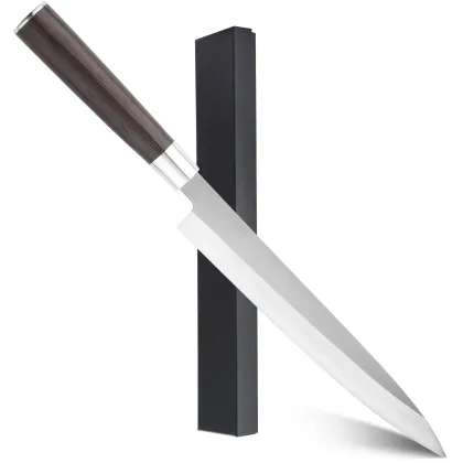 10 Inch Japanese Sushi Knife 7Cr17MOV Sashimi Knife with Chicken Wenge Wood Handle