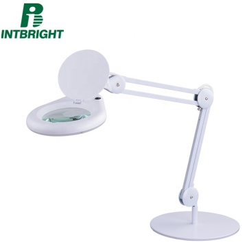 Nail LED Beauty Salon Desk Lamp with Magnifying Glass Lens for Lash & Manicure