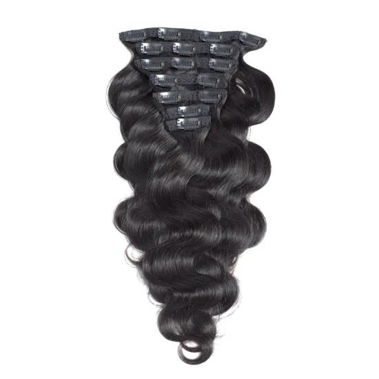 Top Quality Brazilian Malaysian Peruvian Human Hair Clip In Extensions