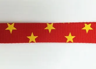 Red Silk Screen Lanyards With Yellow Star