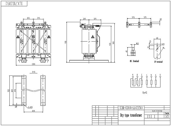 400kva dry type transformer drawing