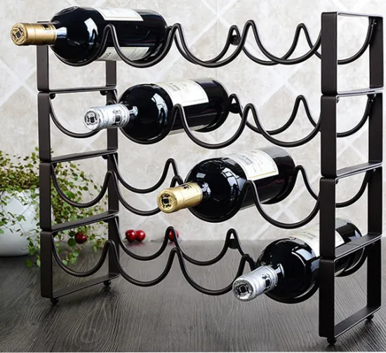 Decorative metal wine bottle rack