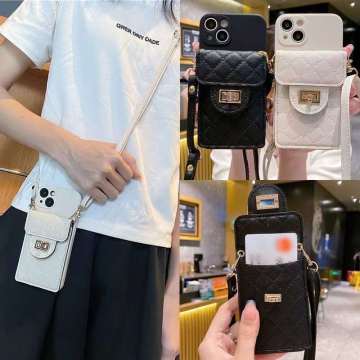 กระเป๋าเงิน crossbody กระเป๋าเงินสุดหรูกระเป๋าเงินสำหรับ iPhone 14/13 Pro Max พร้อมโซ่