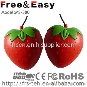 Shenzhen Strawberry Usb Desktop Optical Wired Gift Mouse 