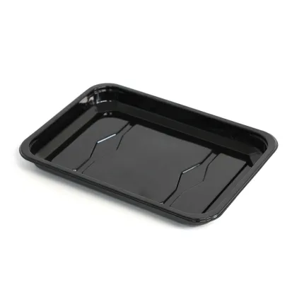 Black PP thermoformed disposable meat tray