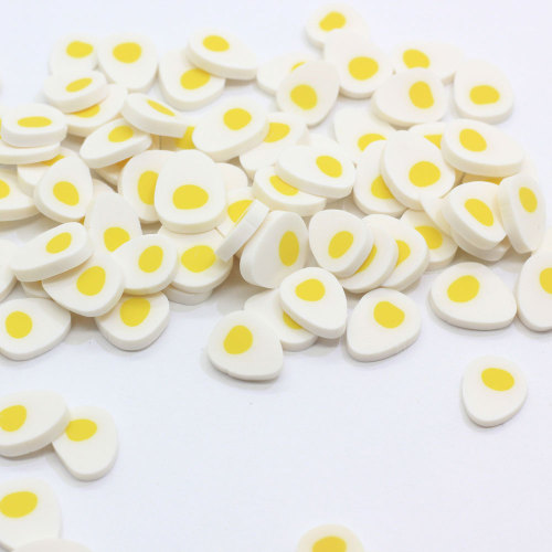 Cute Yellow White Egg Slice Shaped Polymer Clay Handmade Craft  Decor Charms Nail Arts Body Part Ornament Slime