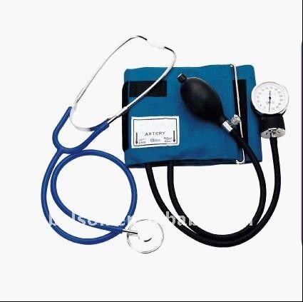 Standard Aneriod Single Head Stethoscope Sphygmomanometer Kit - Blood Pressure Monitor