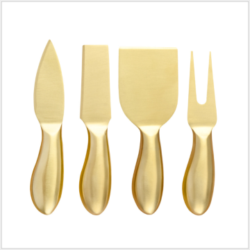 Facas de queijo dourado 4 -PC Conjunto de faca de queijo de aço inoxidável - ouro