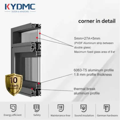 Hurricane-Proof Double Glass Awning Windows with Louvres in Miami