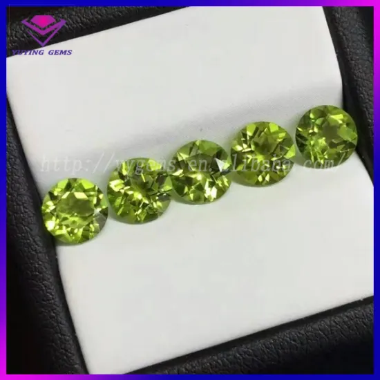 China Natural Peridot Price Round Perfect Cut Round Gemstone