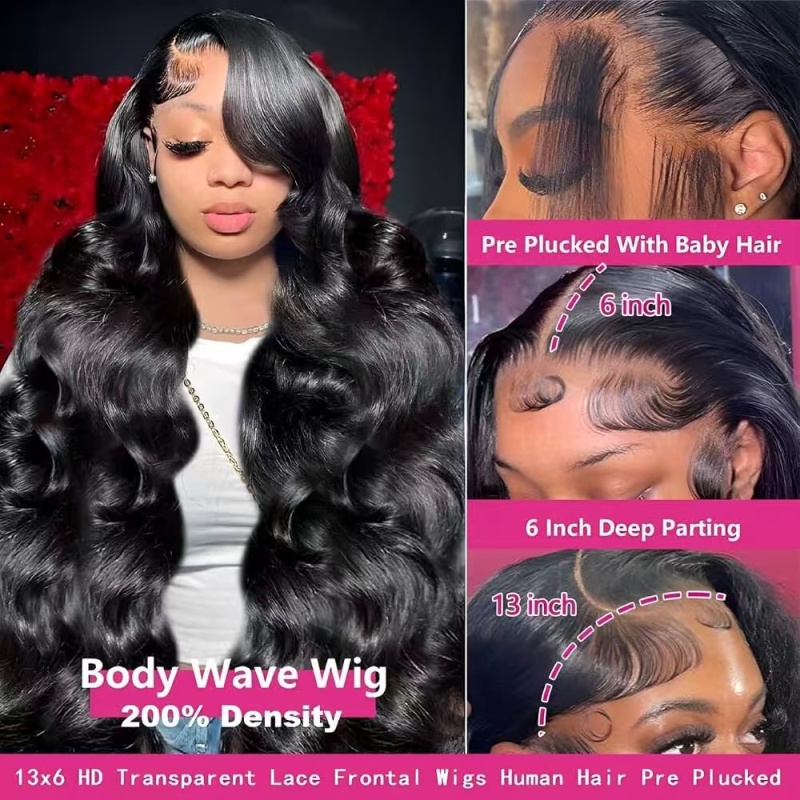 30 Inch 13×4 HD Lace Body Wave Wig 200% Density
