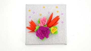 DIY handmade felt flowers with glitter board kit