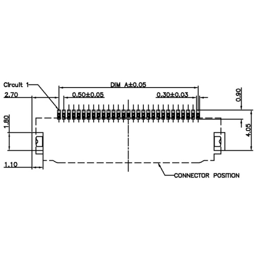 0,5 Pitch H1.5 Flip-up-FPC-Anschlüsse