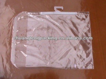 Pvc bag tag bag with button or zipper on top