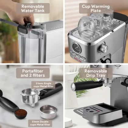 20 Bar Cappuccino Pump Coffee Espresso Machine - Household Italian Espresso Maker