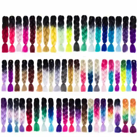 XUCHANG HARMONY Wholesale 100g 24inch Synthetic yaki jumbo braid hair two tone ombre jumbo braiding hair