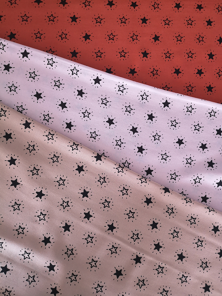 Stars Design Rayon Challis 30S Printing Woven Fabric