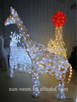 Fashion New Led Sculpture Light 3d Motif Light Giraffe Light For Outdoor Decoration