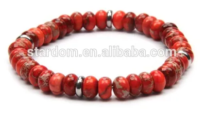 Fashion and trendy men's beaded bracelet imperial stone