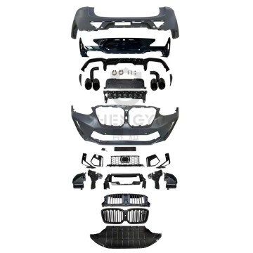 Front and Rear Bumper Assembly with Grille for BMW X4 G02 2019-2021 Upgraded to X4M F98 LCI 2022 Style Body Kit