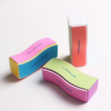 Curved Nail File and Beauty Tools: Sponge Rub Tofu Block Polishing Technique