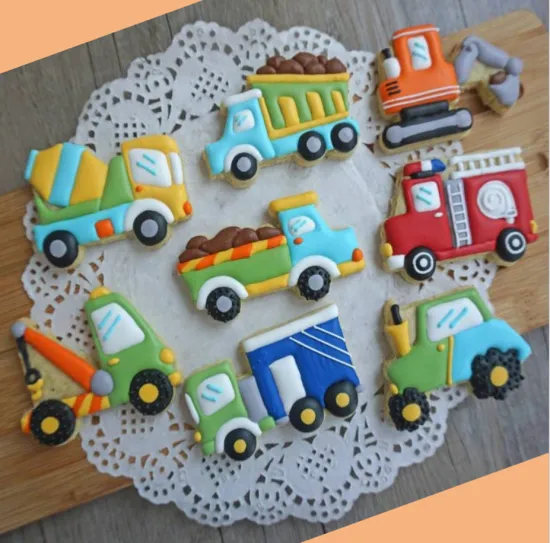 Hot Sale Cake Tools: 3D Engineering Vehicle Shape Printing Mold & Mini Cookie Cutters