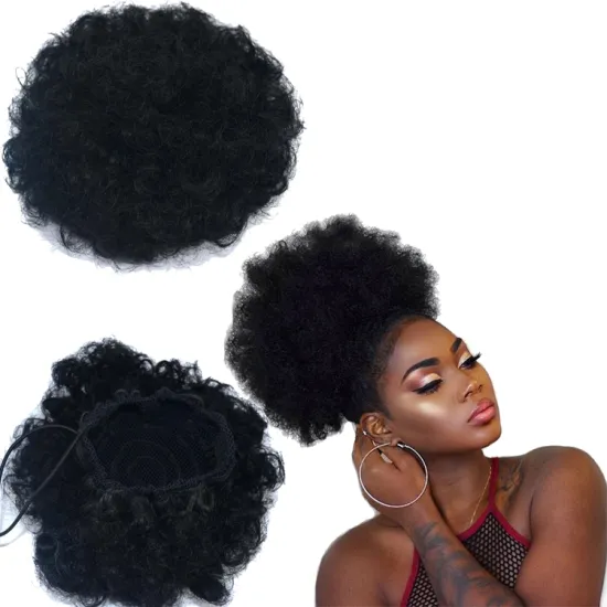 Synthetic Africa Hair Bun for Black Women Afro Hair Bun Ponytail Bun Wholesale Curly Hair Extension Kinky Puff Big Size Ombre