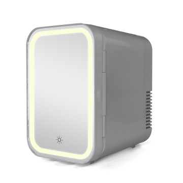 6L Mini Fridge with LED & Mirror AC/DC Portable Thermoelectric Cooler & Warmer for Bedroom & Cosmetics