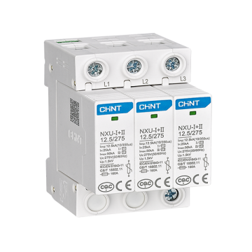 385V 3-Phase Surge Protector 20kA SPD T1 T2 AC Lightning Protection