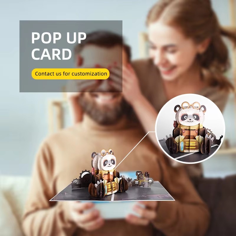 pop up panda greeting card