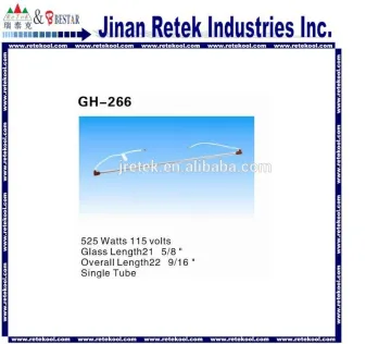 Single tube glass defrost heaters