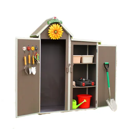 Rain-Proof Solid Metal Frame Garden Shed Storage Cabinet - Easy Assembly