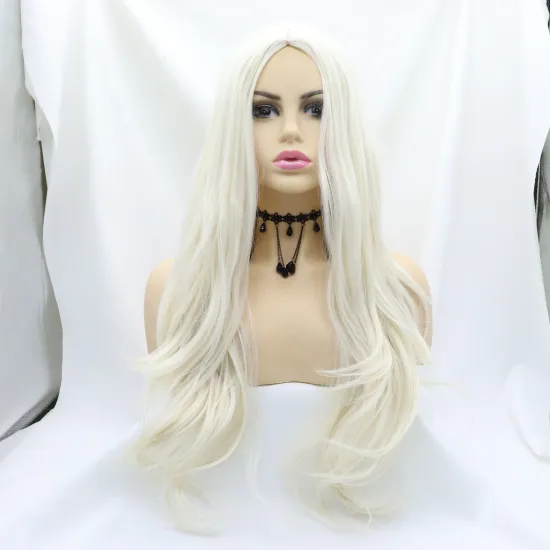 Vigorous 14 natural availble color accept customization black brown blonde long hair wig for black women synthetic wave