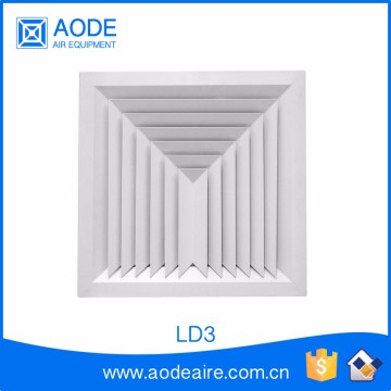 Aluminium exhaust ceiling air diffuser for HVAC parts and air conditioner units, LD3 Three way Layin Rectangular Diffuser