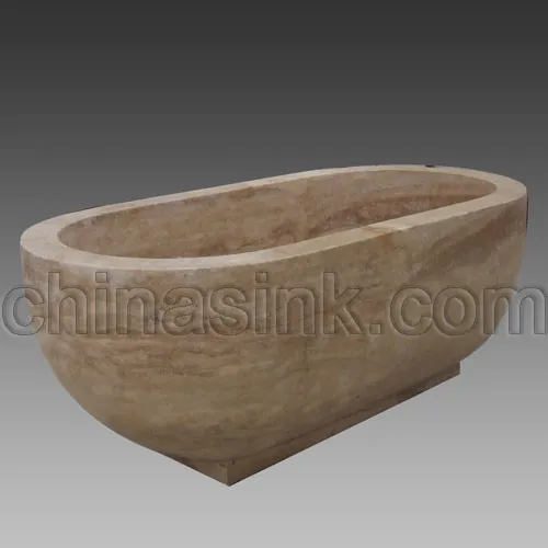 Beige Travertine marble Bathroom Bathtub, Natural stone bathtub, freestanding bathtub