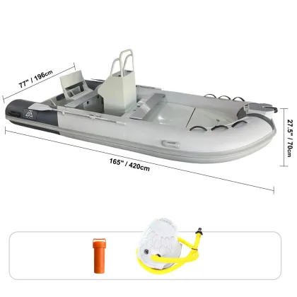 TOURUS Aluminum Rib Boat: Factory Wholesale Pontoon Skiff with Center Console for Fishing