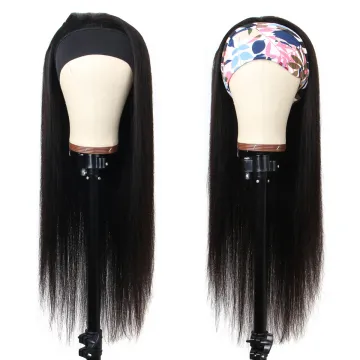 Headband human hair wigs for black women Peruvian straight hair headband wig,curly women ponytail headband wigs human hair