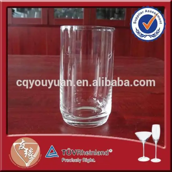 China custom logo super flint glass handblown clear airline cup 250ml wholesale