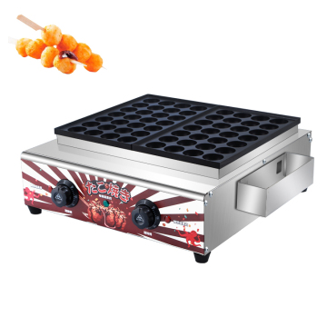 Stainless Steel Double Plates Japanese Takoyaki Machine for Restaurants and Households