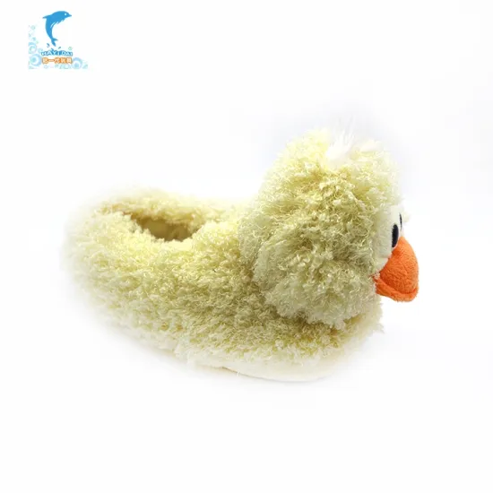 New product kids bedroom cartoon plush animal duck slippers