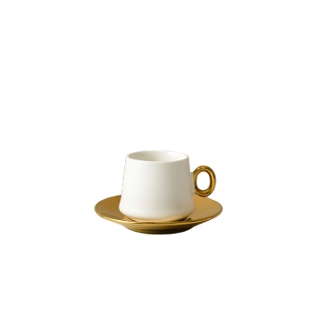2022 Hot Sale Matte Reusable Bone China Cup and Saucer Set