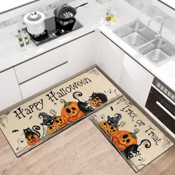 Halloween Style Polyester Kitchen Floor Mat with Blanket Design