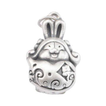 Ciondolo di Dio Fulu di coniglio Fulu 3d Hard Silver 925