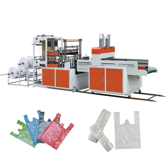 Fully Automatic Two-Layer Plastic T-Shirt Bag & Shopping Bag Bottom Sealing Machine for Supermarkets