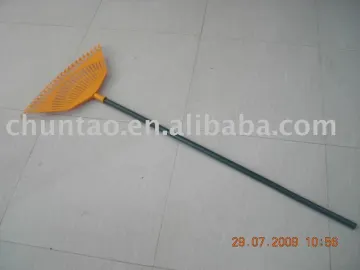 long steel handle plastic rake