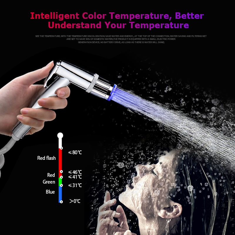 7 Colors LED Faucet RGB Color Light Changing Blinking Temperature Control Water Faucet Kitchen Bathroom Accessories