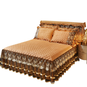 Wholesale Crystal Velvet Lace Bed Skirt and Thickened Cotton Bed Cover Mattress Protection